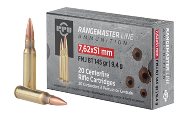 Picture of  Ppu Pprm762 Rangemaster  7.62X51mmnato 145Gr Full Metal Jacket Boat Tail 20 Per Box/25 Case 8605003819936