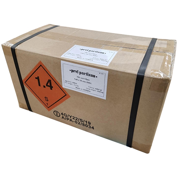 Picture of Ppu 7.62X54r 182Gr Fmj Brass Retail Pack 20/500