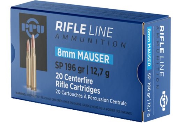 Picture of Ppu 8Mm Mauser 196Gr Jsp 20Rd 10Bx/Cs PP8S