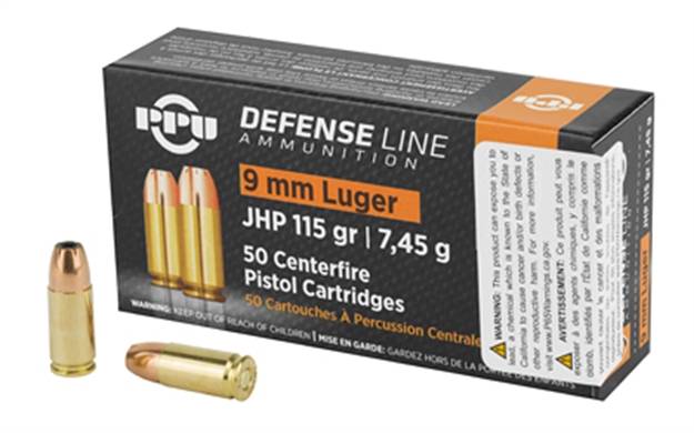Picture of  Ppu Ppd91 Defense  9Mmluger 115Gr Jacketed Hollow Point 50 Per Box/20 Case 8605003813255