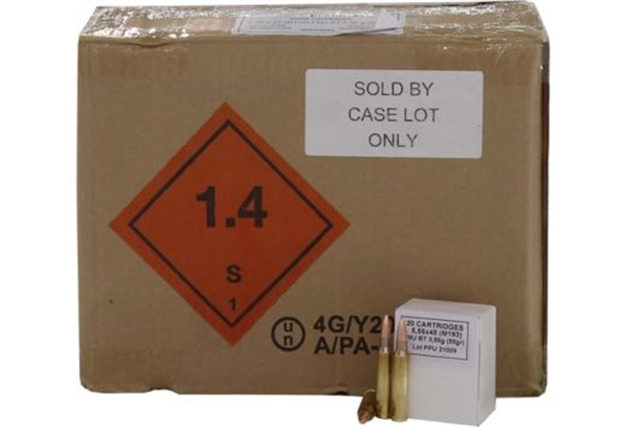 Picture of Ppu Ammo 5.56X45 Case Lot 55Gr. Fmj 1000Rd Case