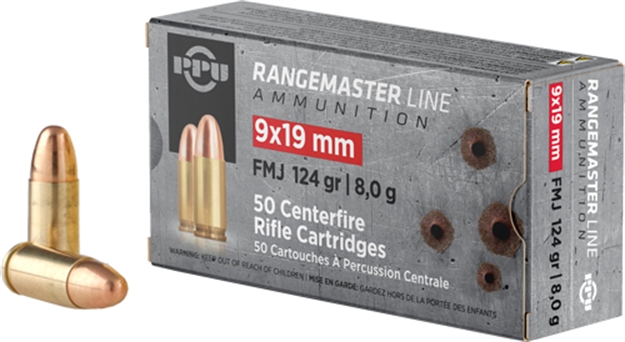 Picture of Ppu Rangemaster 9Mm 124Gr Fmj 50Rd 20Bx/Cs
