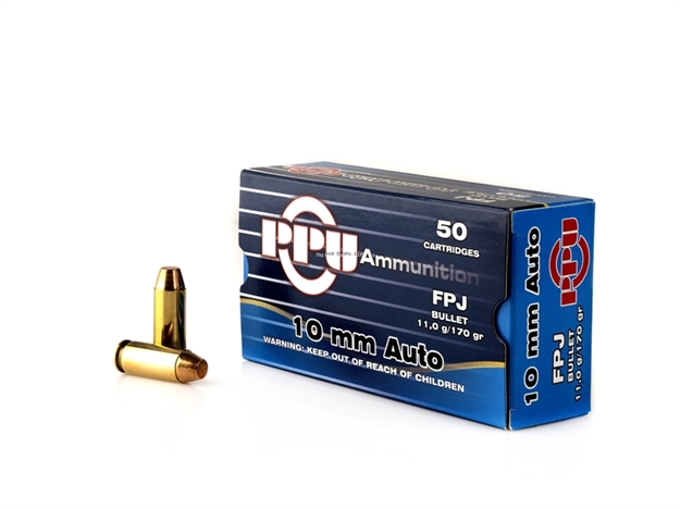 Picture of Ppu Pistol Ammo 10Mm Auto Fpj 170Gr 50 Rds