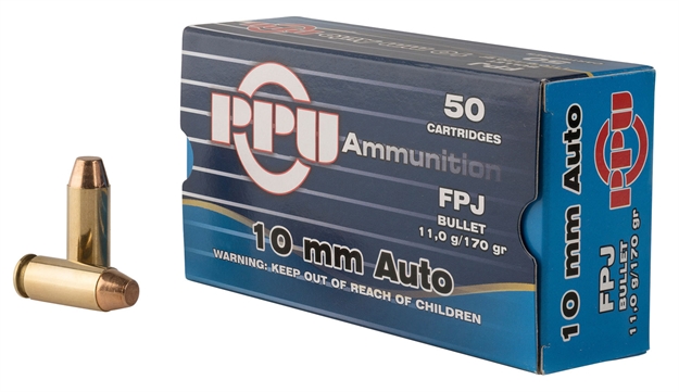 Picture of  Ppu Pph10f Handgun  10Mmauto 170Gr Flat Point Jacketed 50 Per Box/10 Case 8605003813330