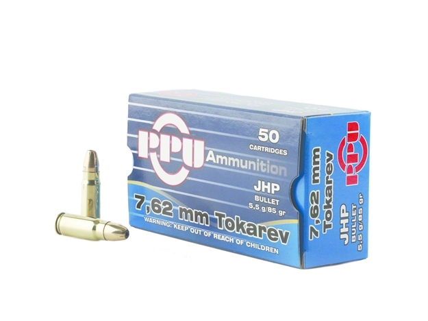 Picture of Ppu Pistol Ammo 7.62 Tok, Jhp, 85 Gr, 50 Rnd, Boxed