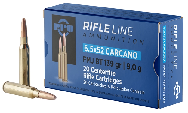Picture of Ppu Pp6cf Metric Rifle  6.5X52mmcarcano 139Gr Full Metal Jacket Boat Tail 20 Per Box/10 Case PP3006G 8605003812708