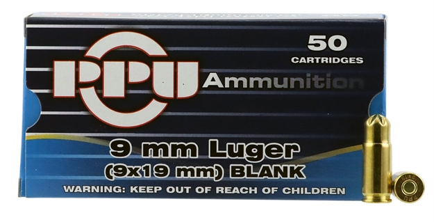 Picture of  Ppu Ppb9l Blank Ammo  9Mmluger 50 Per Box/20 Case
