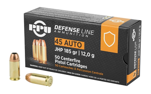 Picture of  Ppu Ppd45 Defense  45Acp 185Gr Jacketed Hollow Point 50 Per Box/10 Case 8605003817710