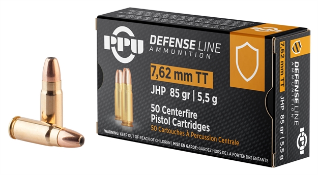 Picture of  Ppu Ppd7t Defense  7.62X25mmtokarev 85Gr Jacketed Hollow Point 50 Per Box/10 Case