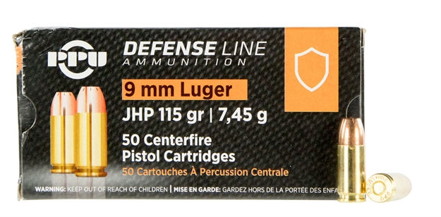 Picture of  Ppu Ppd91 Defense  9Mmluger 115Gr Jacketed Hollow Point 50 Per Box/20 Case