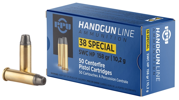 Picture of Ppu Pph38sh Handgun  38Special 158Gr Semi Wadcutter Hollow Point 50 Per Box/10 Case PPH38SSH