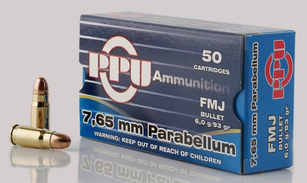 Picture of  Ppu Pph765p Handgun  7.65X21mmparabellum 93Gr Full Metal Jacket 50 Per Box/20 Case 8605003813231