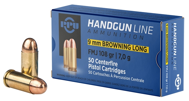 Picture of  Ppu Pph9bl Handgun  9Mmbrowninglong 108Gr Full Metal Jacket 50 Per Box/20 Case 8605003813309