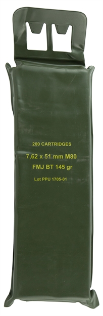 Picture of Ppu 7.62X51 Mil-Spec M80 Battle Pack 308 Winchester/7.62 Nato 145 GR Full Metal Jacket Boat Tail 200 Bx/ 5 CS