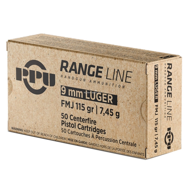 Picture of Ppu Ppr9 Range  9Mm Luger 115 GR Full Metal Jacket 50 Bx/ 20 CS