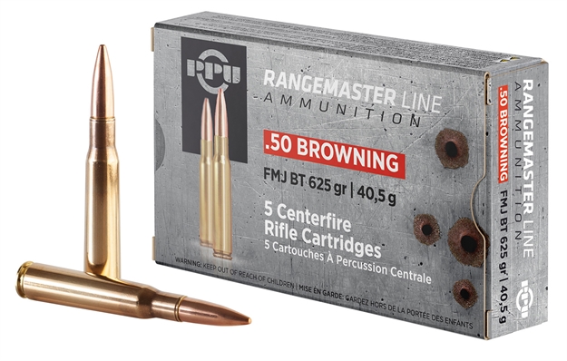 Picture of Tr&Z Usa Trading/Ppu Rangemaster Rifle Ammo .50 Bmg, Fmj, 625 Gr, 5 Rnd PPRM50 8605003819974