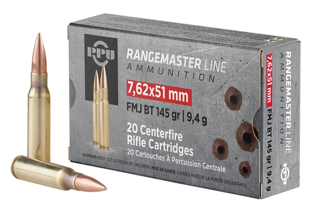 Picture of  Ppu Pprm762 Rangemaster  7.62X51mmnato 145Gr Full Metal Jacket Boat Tail 20 Per Box/25 Case
