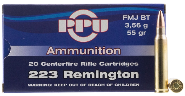 Picture of Ppu Rifle Ammo 223 Rem, Fmjbt, 55 Grains, 3248 Fps, 20, Boxed