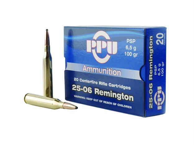 Picture of Ppu Rifle Ammo 25-06 Rem, Sp, 100 Grains, 3215 Fps, 20, Boxed