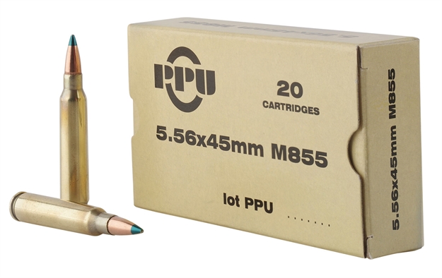 Picture of Ppu Rifle Ammo 5.56X45 Fmjbt 62Gr M855/20Rds