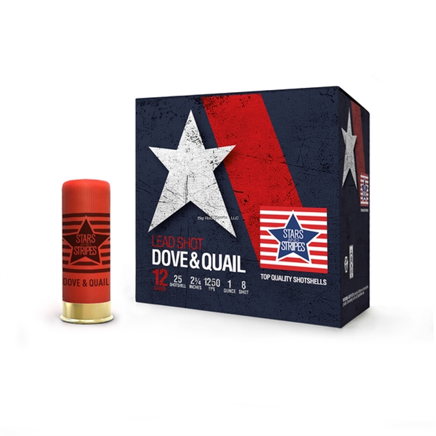 Picture of Ppu Stars & Stripes Dove & Quail Game Load Shotshell 12 Ga, 2 3/4'', 1 Oz, #8, 1250 Fps, 25 Rnd