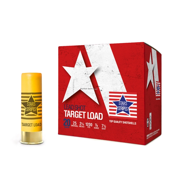 Picture of Ppu Stars & Stripes Target Load Shotshell 20 Ga, 2 3/4'', 7/8 Oz, #7.5, 1200 Fps, 25 Rnd