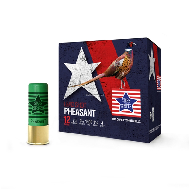 Picture of Ppu Stars & Stripes Upland Shotshell 12 Ga, 2 3/4'', 1-1/4Oz, #4, 1300 Fps, 25 Rnd