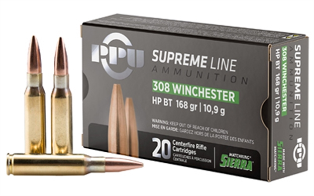 Picture of  Tr&Z Ppmk308  Supreme Line 308 Win 168 GR Sierra Matchking Bthp 20 Per Box/ 10 Case