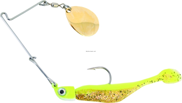 Picture of Precision Tackle Thunder Spin Jig Spinner, 4", 1/4 Oz, Gold Fishscal With Spaceguppy Tail