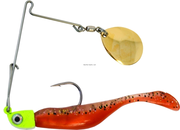 Picture of Precision Tackle Thunder Spin Jig Spinner, 4", 1/4 Oz, Gold Fishscale With New Penny Tail