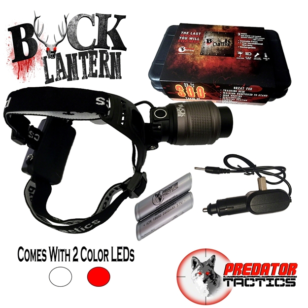 Picture of Predator Tactics Buck Lantern Headlight Kit - Red & White Leds, Adjustable Focus, 2 Colors, 3 Modes, Rechargeable