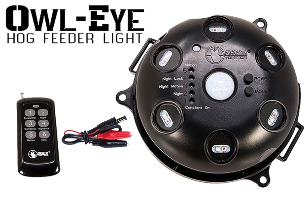 Picture of  Predator Tactics 97510 Owl-Eye Hog Feeder Light Black Red/Green Filter 50-55' Range Features Wireless Remote