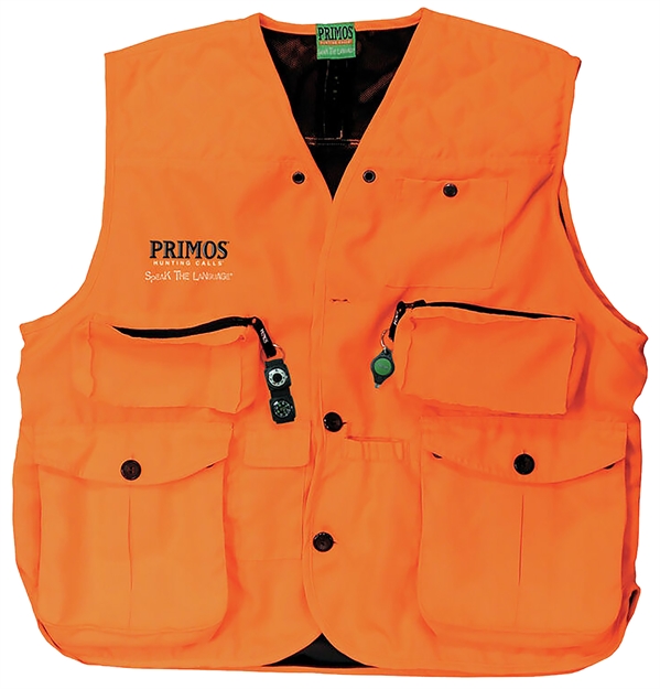 Picture of  Primos 65705 Gunhunter's Hunting Vest 3Xl Blaze Orange Features Compass & Led Light 010135657055