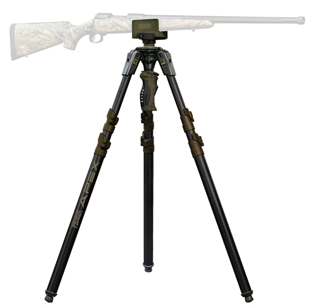 Picture of  Primos 65900 Trigger Stick Apex Tripod Made OF Aluminum With Carbon Fiber/Flat Dark Earth Accent Finish, 28"-62" Vertical Adjustment & Rubber Feet