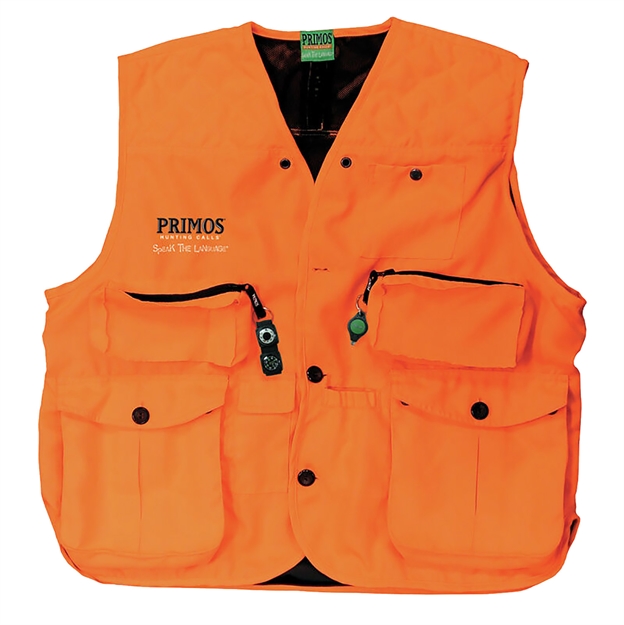 Picture of  Primos 65704 Gunhunter's Hunting Vest 2Xl Blaze Orange Features Compass & Led Light