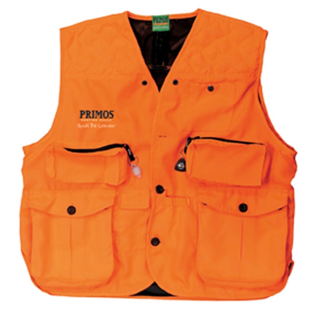 Picture of  Primos 65703 Gunhunter's Hunting Vest XL Blaze Orange Features Compass & Led Light 010135657031