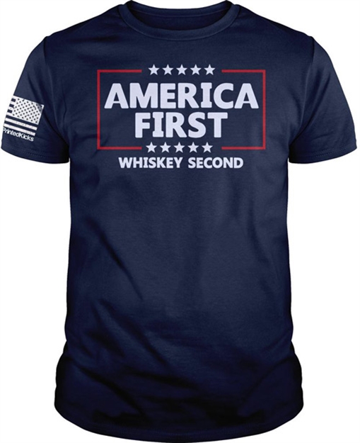 Picture of Printed Kicks Kicks America First Men's T-Shirt Navy Small