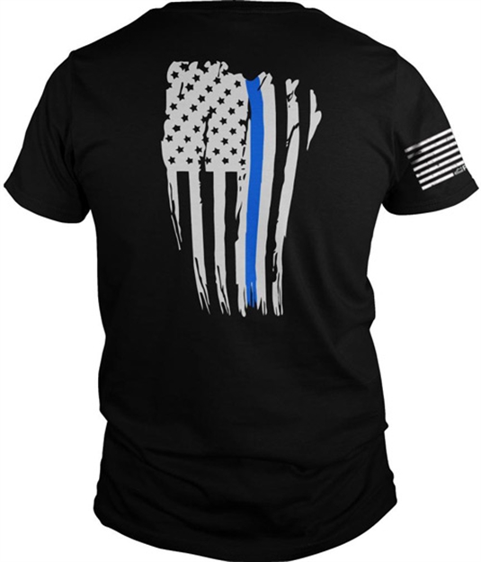 Picture of Printed Kicks Kicks Thin Blue Line Bttl Flg Men's Tshirt Blk XL