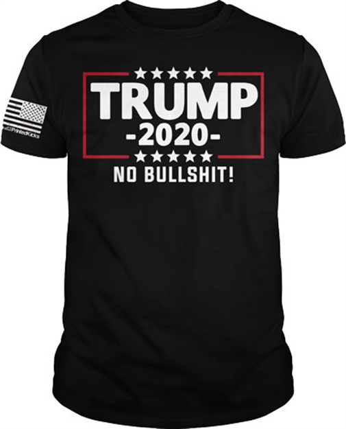 Picture of Printed Kicks Kicks Trump 2020 NO BS Men's T-Shirt Black Large<