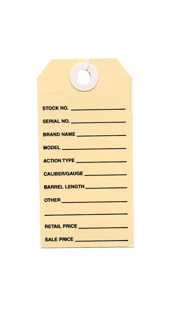 Picture of Printing Associates Gun Hang Tag 100Pk