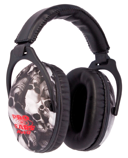 Picture of  Pro Ears Pe26uy006 Revo Passive Muff 26 DB Over The Head Black W/Skull Pattern Youth 1 Pair 751710502369