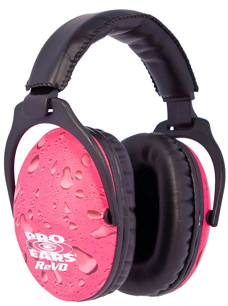 Picture of  Pro Ears Pe26uy016 Revo Passive Muff 26 DB Over The Head Black W/Pink Rain Pattern Youth 1 Pair 751710502468
