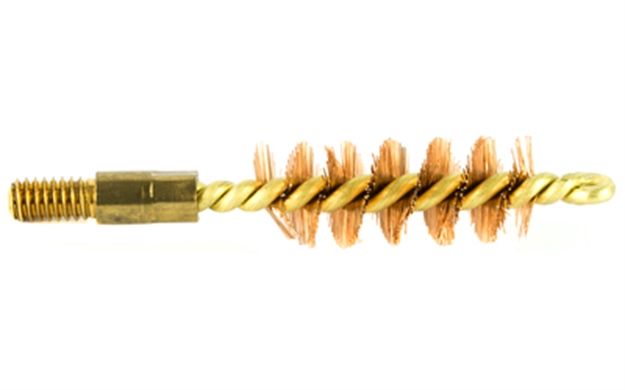 Picture of  Pro-Shot 38P Bore Brush  .38/ .357/ .380/ 9Mm Cal Pistol #8-32 Thread Bronze Bristles Brass Core 709779100200