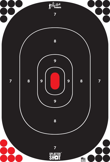Picture of  Pro-Shot Silhin5pk Splattershot  Self-Adhesive Paper Black/Red 12"X17" Silhouette 5 Pack