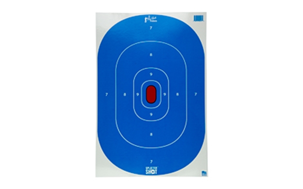 Picture of  Pro-Shot Silhintpblue Splattershot  Silhouette Hanging Tagboard 12" X 18" Hi-Vis Blue Impact Enhancement White 8 Per Pkg 709779902187