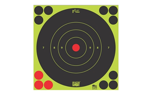 Picture of  Pro-Shot 8Bgreen6pk Splattershot  Self-Adhesive Paper Black/Green 8" Bullseye 6 Pack