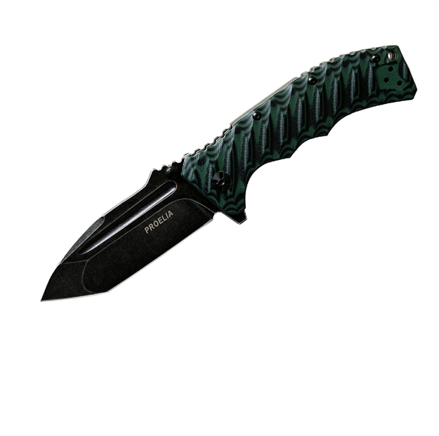 Picture of Proelia Tx010 Folder 4In Black SW Tanto Blade Blk-Grn G-10