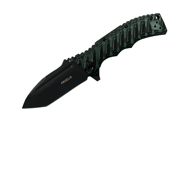 Picture of Proelia Tx010 Folder 4In Black Tanto Blade Green-Blue G-10