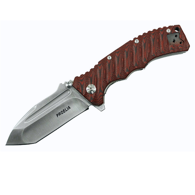 Picture of Proelia Tx010 Folder 4In Silver Tanto Blade Black-Red G-10