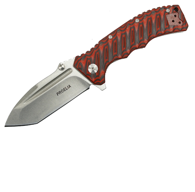 Picture of Proelia Tx010 Folder 4In SW Tanto Blade Black-Red G-10